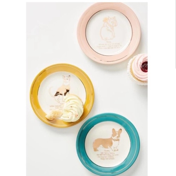 Dog Biography Quincy Canape Plates set of 4 - Picture 2 of 16